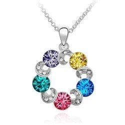 

RNAFASHION No Minimum Order Free delivery / crystal / Austria round clouds Silver Necklace B15 (5 color choice)