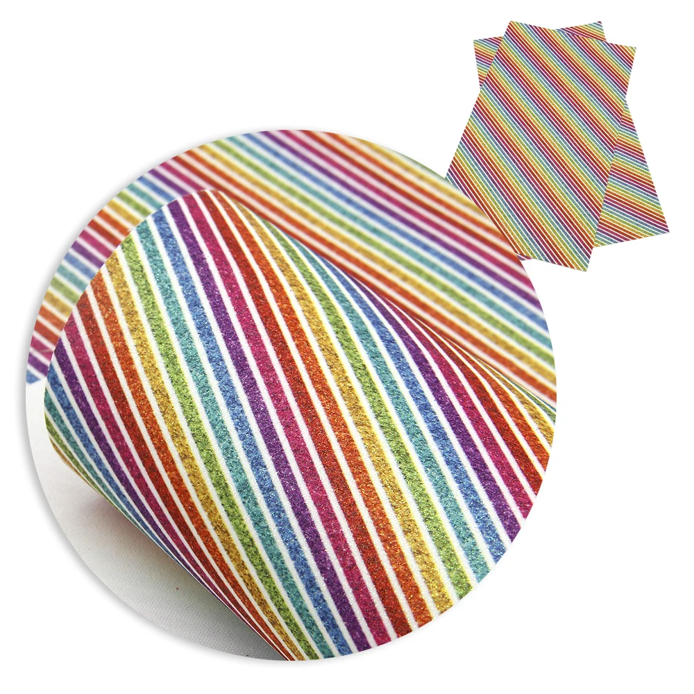 

David accessories 30*140cm glitter rainbow faux artificial Synthetic leather fabric hair bow diy decoration craft 1piece,1Yc7166