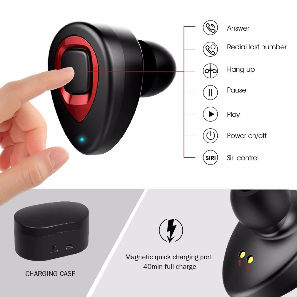 Цена SagoTWS K5s беспроводные наушники Bluetooth наушники мини спортивные наушники с защитой от пота Bluetooth наушники с микрофоном для iPhone samsung