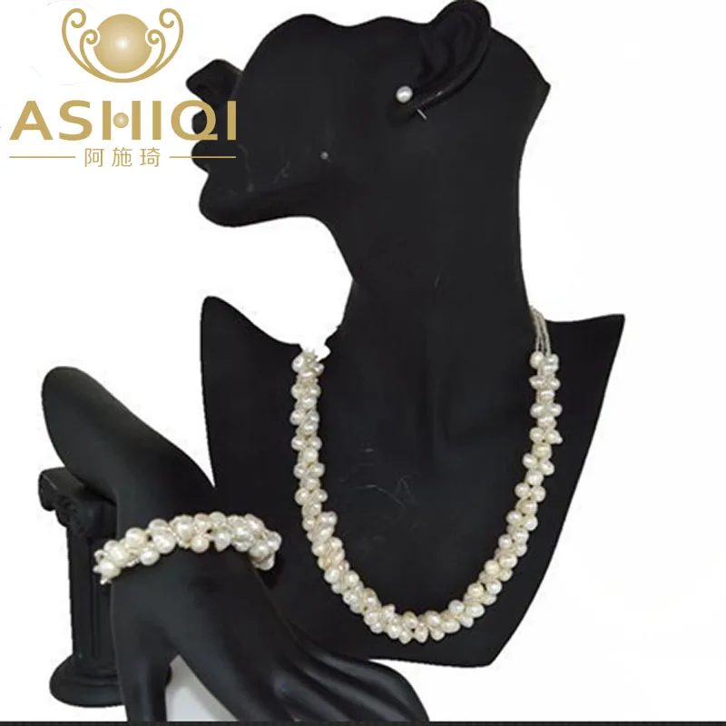 

wholesale Fashion Jewelry Jewelry Set ,100% Freshwater pearl Necklace /bracelet /stud Earring Jewelry Sets For Women