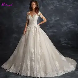 Detmgel Сексуальная шея возлюбленной плиссированные кружева A-Line свадебное платье 2019 роскошные пояса бисером платье для невесты принцессы
