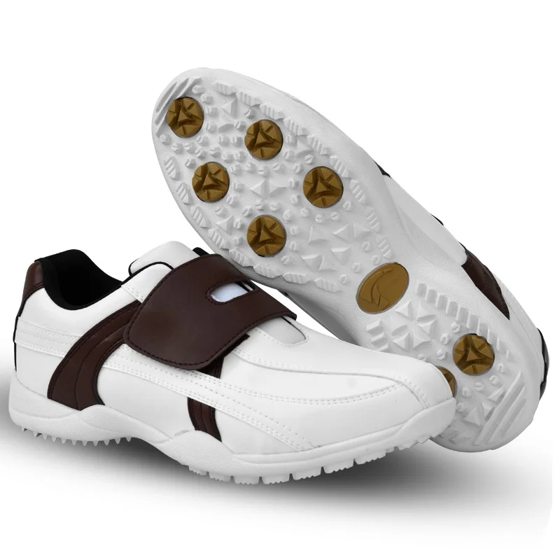 

Men Golf Shoes Waterproof Cushioning Sneakers Lightweight Slip Resistant Golf Training Sports Shoes Without Spikes D0603