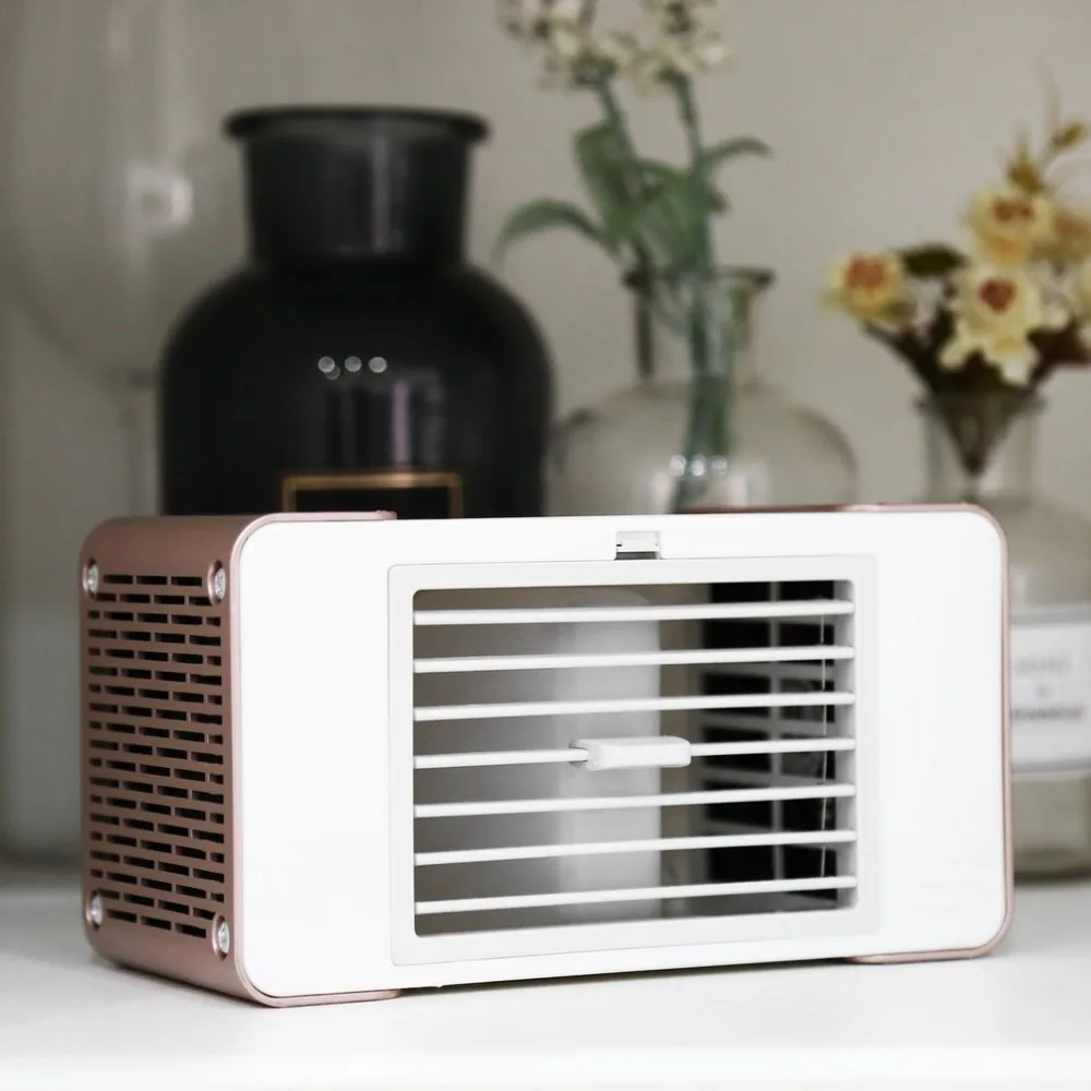 

mini air Practical Design Compact Size Personal USB Air Conditioner Air Cooler Home Office Desk Cooler Cooling Bladeless Fan