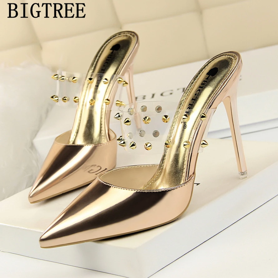 Transparent gold heels Clearance
