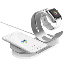 New 2 in 1 adjustable Desk Dock Wireless Charge Holder For Apple Watch Wireless Charging stand for iPhone x/8/8p Charger station