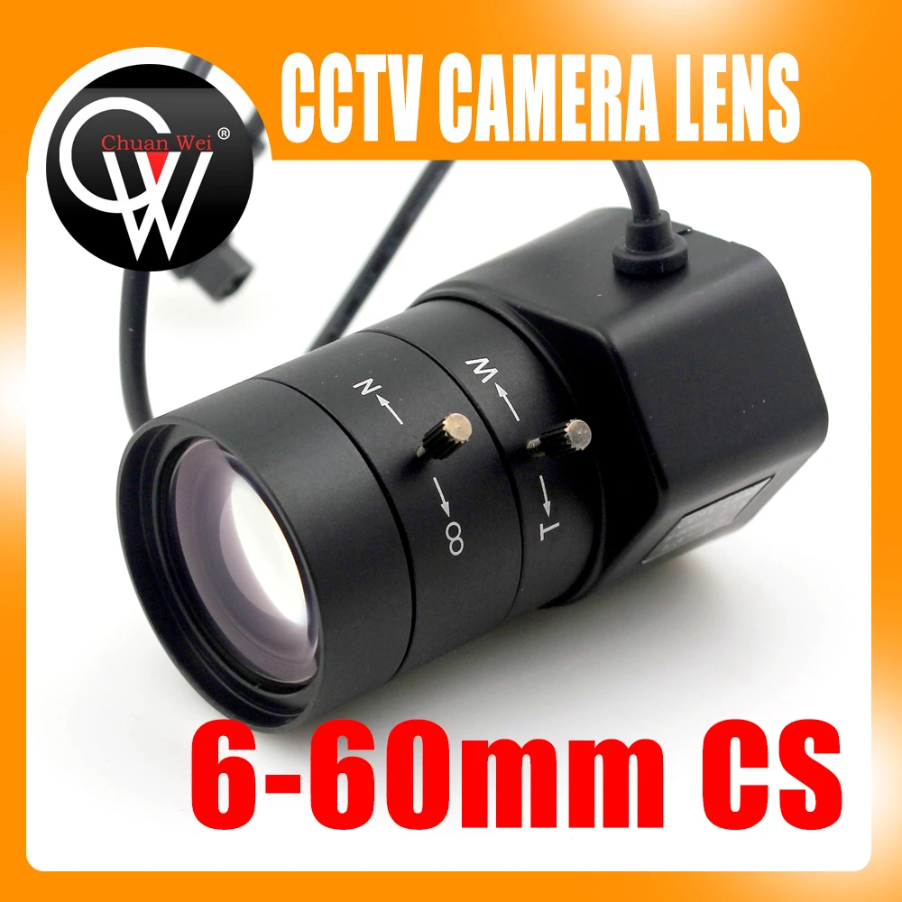 

1.3MP 1/3" 6-60mm F1.6 CS Mount DC Auto Iris Varifocal IR CCTV Lens for Box Body Camera