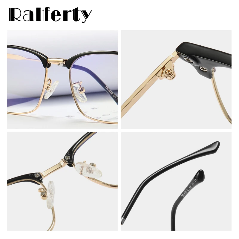 Ralferty очки против голубого излучения, компьютерные очки для мужчин и женщин, ультра-светильник, полуоправа, очки для близорукости, очки по рецепту D1828