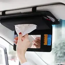 Автомобильный солнцезащитный козырек полиуретановая кожа коробка авто клип держатель бумажные салфетки, аксессуары