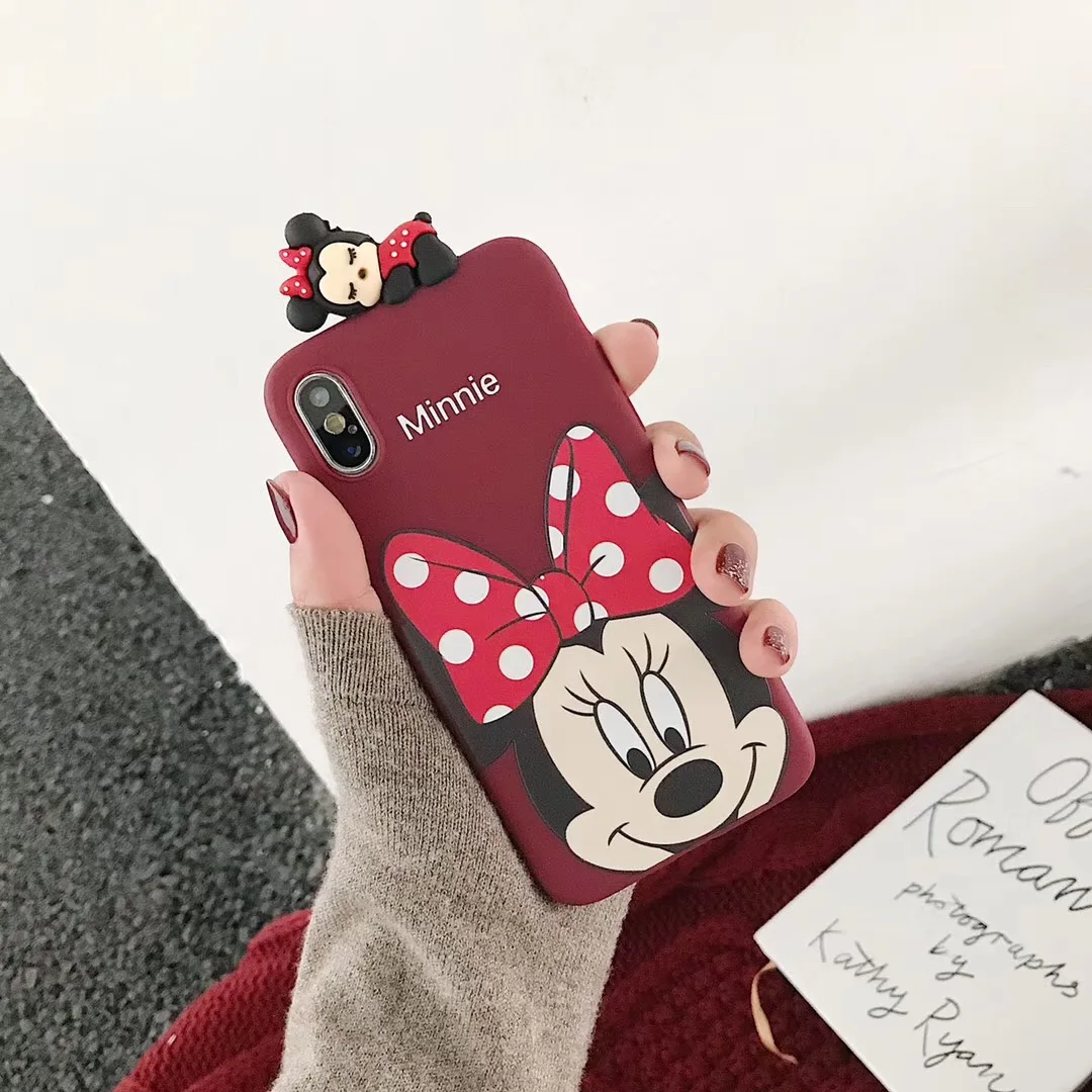 Mickey Minnie Couple 3D doll TOY Story phone case cover for iphone 7 8 6 S Plus X XS MAX XR super Cute sleep fundas Cqoue |