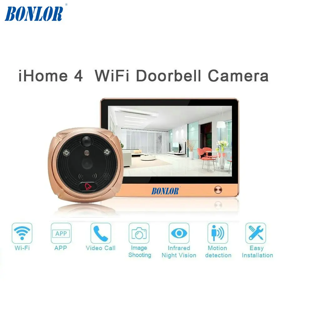BONLOR(1 комплект) новейший Wi Fi/беспроводной дверной глазок с камерой 7 дюймовый ЖК