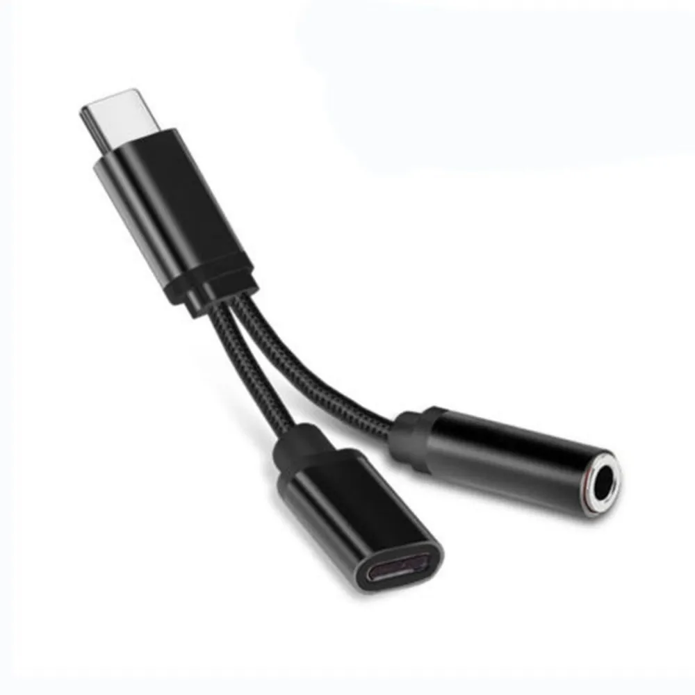 2в1 USB-C type C до 3,5 мм разъем AUX аудио кабель зарядный кабель адаптер для наушников мобильный игровой кабель
