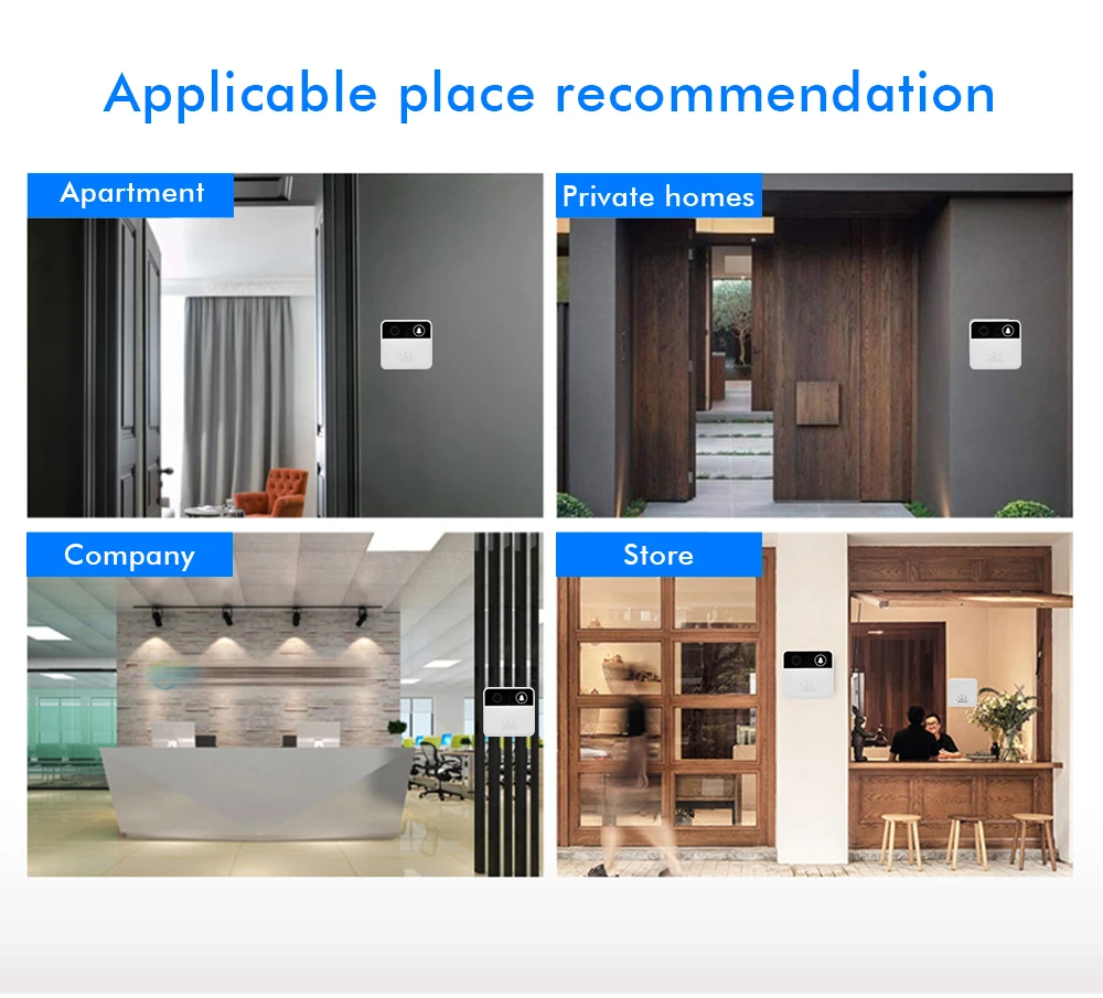 Wistino WiFi Doorbell Intercom HD 720P Camera Recorder Door Bell Wireless Video Camera Night Vision Two-Way Audio APP Remote Control  (16)