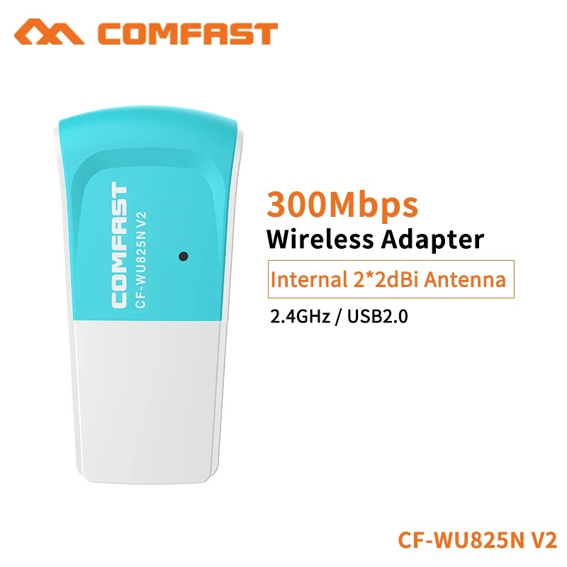 COMFAST 300Mbps Wireless USB WiFi Adapter Built-in 2*2dBi Antenna Receiver Portable Network Card 802.11n Dongle CF-WU825N V2 | Компьютеры