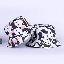 Супер мило! С рисунком панды рыбак шляпа Для мужчин и Для женщин Новая мода прекрасный летний Повседневное хлопковая Панама