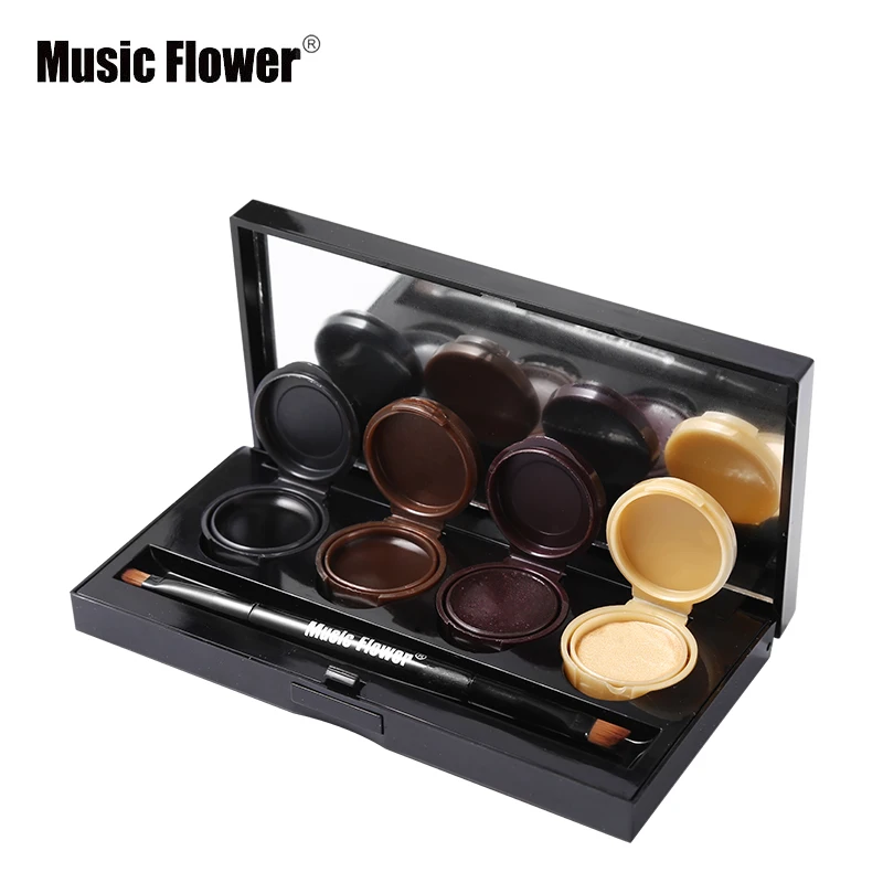 

Music Flower Eye Makeup Palette 4 Colors Cream Eye Liner Waterproof with Brush Smoky Eyes Make Up Gel Eyeliner Long Lasting