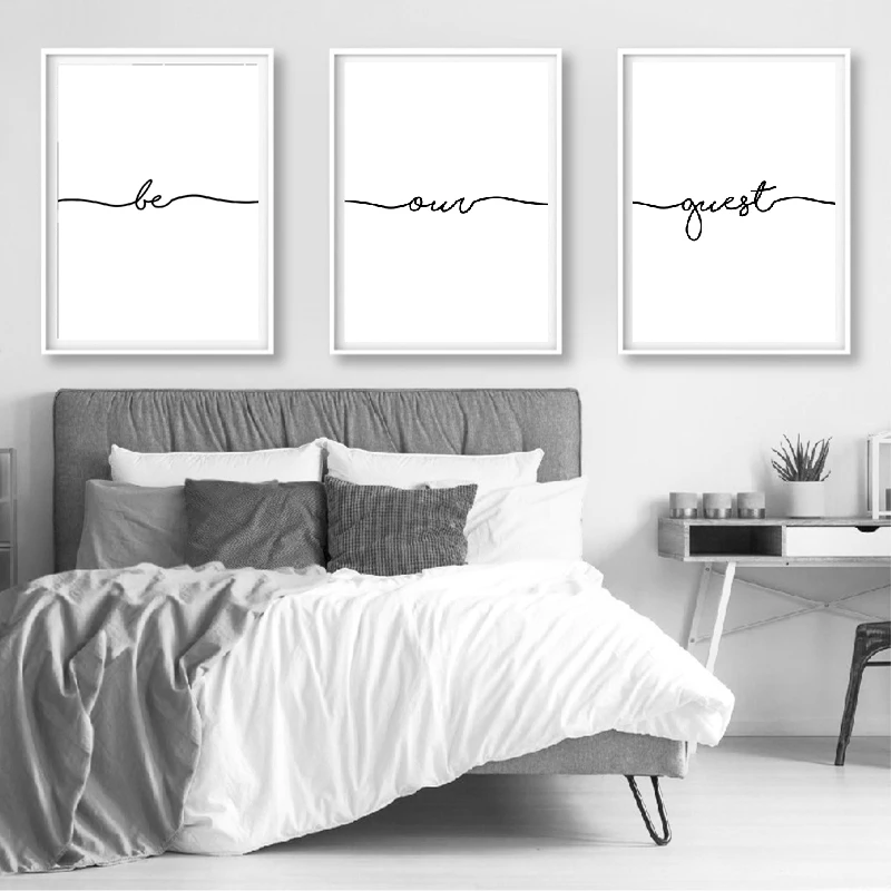 Be Our Guest Quote Canvas Painting Wall Decoration