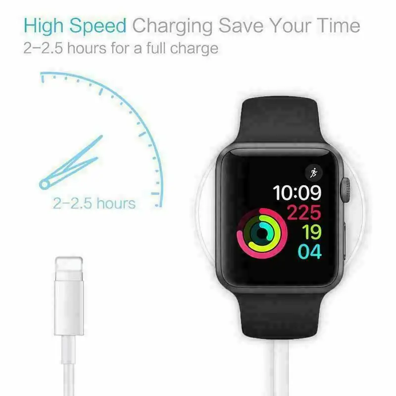 2 in 1 Wireless Charger For Apple Watch Series 1 2 3 4 USB Magnetic Charging Cable 1.2 Meter For iPhone 5 6 7 8 X/plus New