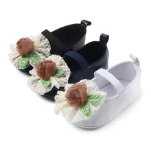 New Arrival Beautiful Flower Design Anti Slip Fancy Leather font b Baby b font Dress Shoes
