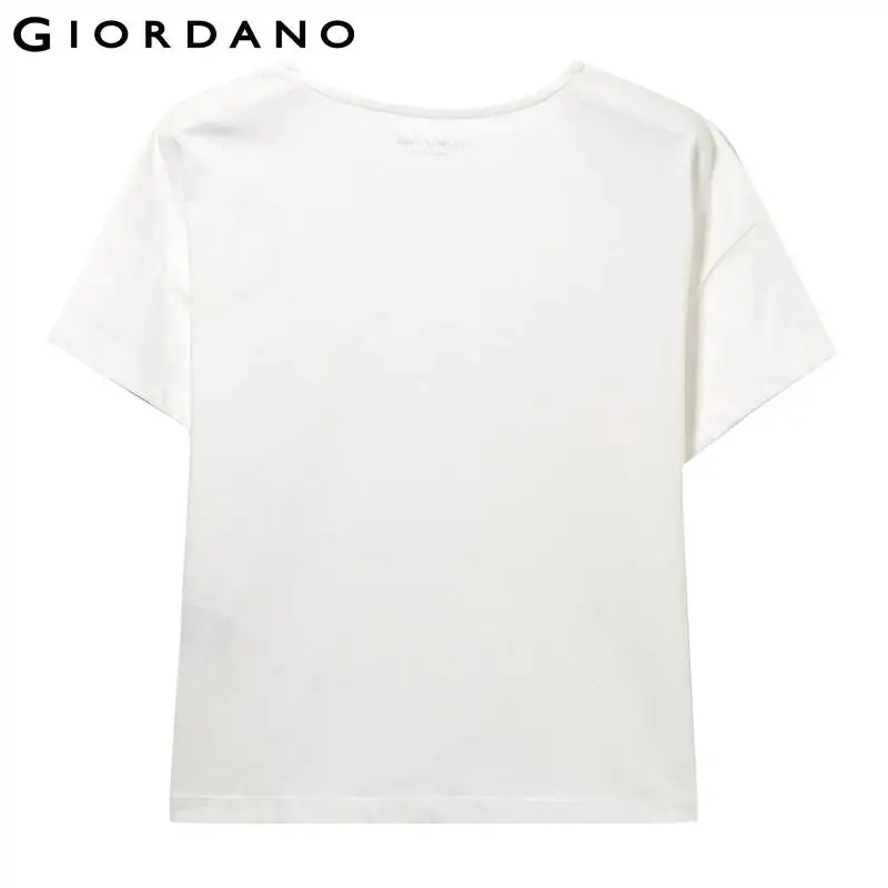 Giordano женская футболка с вышивкой животных и коротким рукавом открытыми