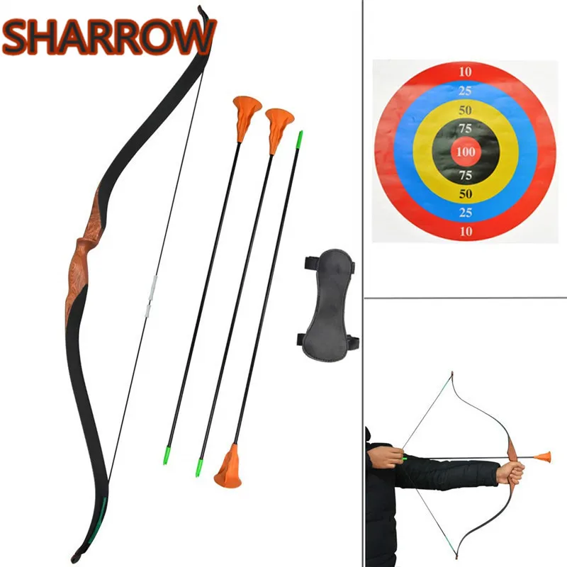 1Set Youth Recurve Bow Set Children Junior Kids Bow Sets 3 Suction Cup
