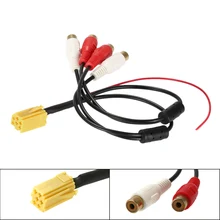KKmoon 6 Pin ISO Adapter Aux Line Out 4 Chinch Kabel 4 RCA Plug for VW Seat Skoda 1 VDO Audi Ford