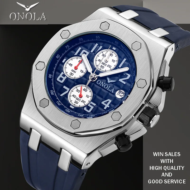 

2019 ONOLA Luxury brand Fashion Sports Military Mens Watches Wristwatch clock metal Waterproof multifunctional quartz watch Men