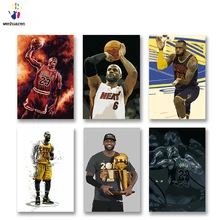 DIY цветные картинки по номерам с цветами NBA LeBron James маленькая передовая картина Рисование Живопись по номерам Обрамленный дом