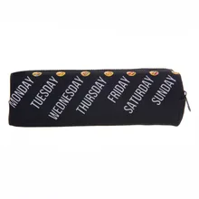 Black Emoji 3D Printing 2016 Fashion trousse de maquillage women makeup bag black pencil case for student trousse de toilette