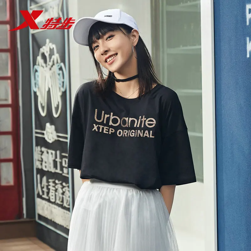 881228019306 xtep women t shirt urban life women breathable casual summer top loose t-shirt for women