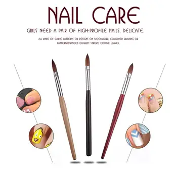 

1Pcs Professional mink hair Nail Art Drawing Painting Pen Brush Detailer Liner Brush Top Quality For Nail Care 2JU30