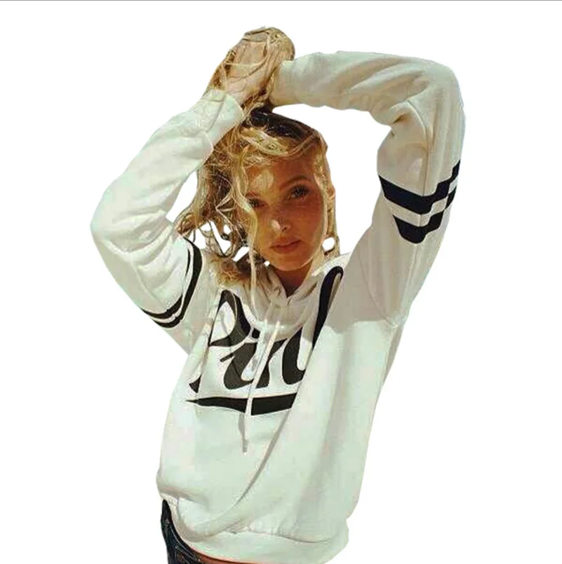 

Pink Letter Hoodies Sweatshirts EuropeTops 2019 Women Casual Kawaii Harajuku Kpop Sweat Punk for Girls Clothing Korean
