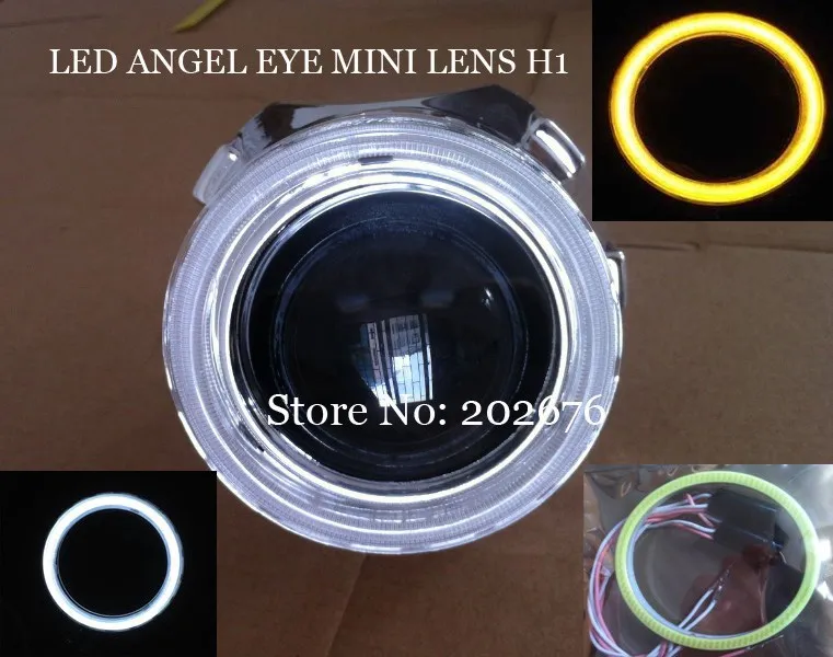  DLAND OWN LED ANGEL EYE MINI HID BI-XENON PROJECTOR LENS 2.5 INCH HEADLHT EASY INSTALL H1 H4 H7 HB3 - 32676754018