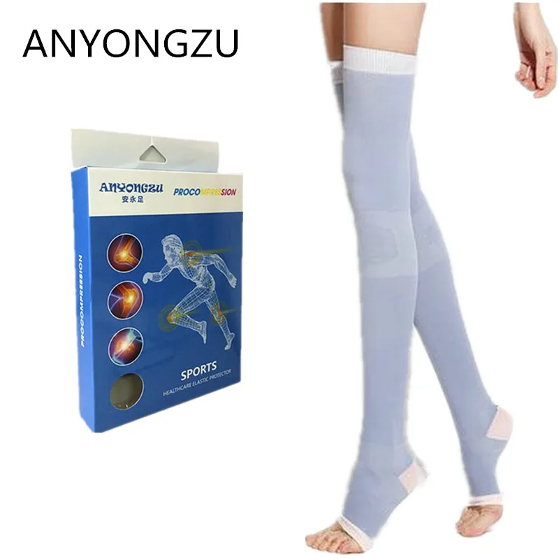 

ANYONGZU Open-toed High Elastic Medical Night Sleeping Stocking Comfortable Breathable Shaping Compression Knee-high Stocking