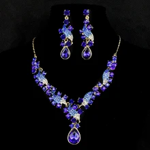 2015 Moda De Moda Collares Colgantes 6 Collar Largo Oro Rhinestoen Cadena de Eslabones de color Declaración Collar Joyería de Las Mujeres