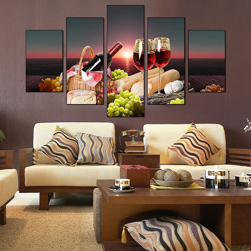 5 Pieces Poster Wall Art Canvas Painting Wall Pictures for Living Room
