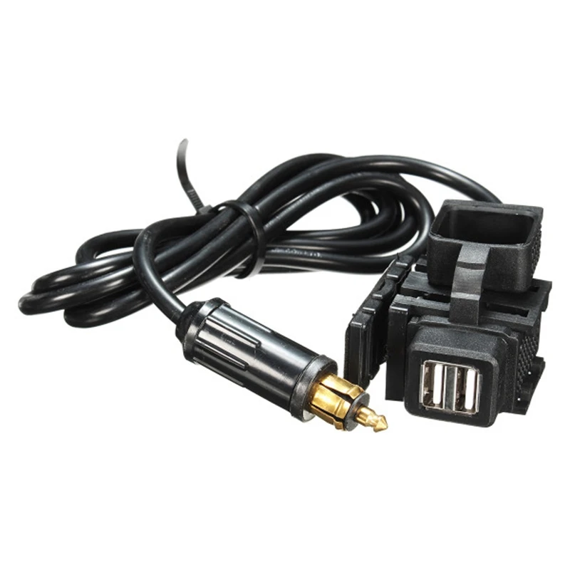 Motorcycle Gps Mobile Phone Dual Usb Supply Port Socket Car Motorcycle Gps Mobile Phone Dual Usb Supply Port Socket Car Charger Charging For Bmw With Eu Plug 1 8m Cable Black In Chargers From