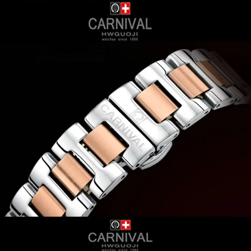 Женские автоматические механические часы 2016Carnival стразы винтажные светящиеся с