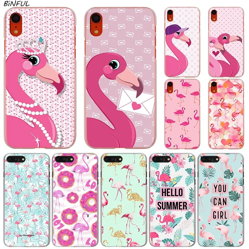 

Cute Cartoon Animal Flamingo Hot Fashion Transparent Hard Phone Cover Case for iPhone X XS Max XR 8 7 6 6s Plus 5 SE 5C 4 4S