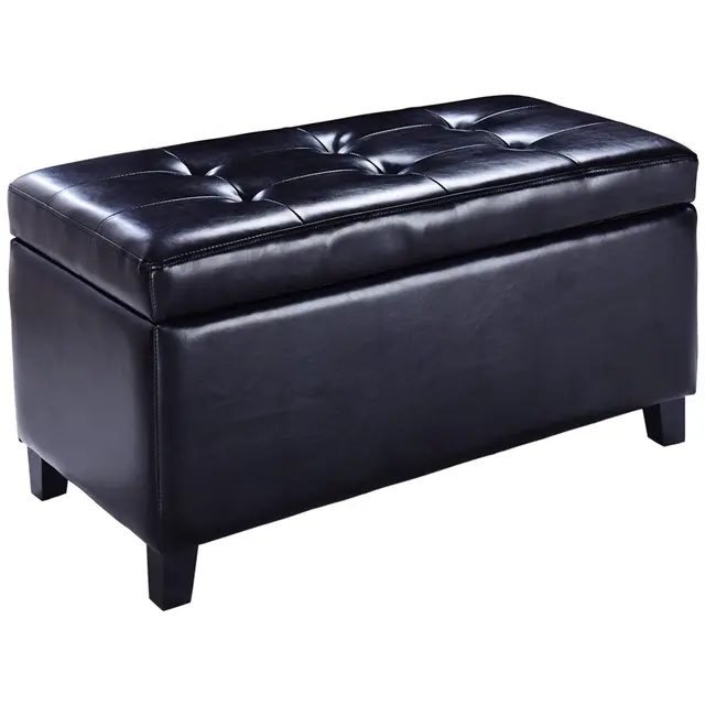 Giantex 32 Storage Ottoman Bench Living Room Footrest Footstool Giantex 32 Storage Ottoman Bench Living Room Footrest Footstool Faux Leather Seat Modern Sofa Organizer Box Hw56827bk