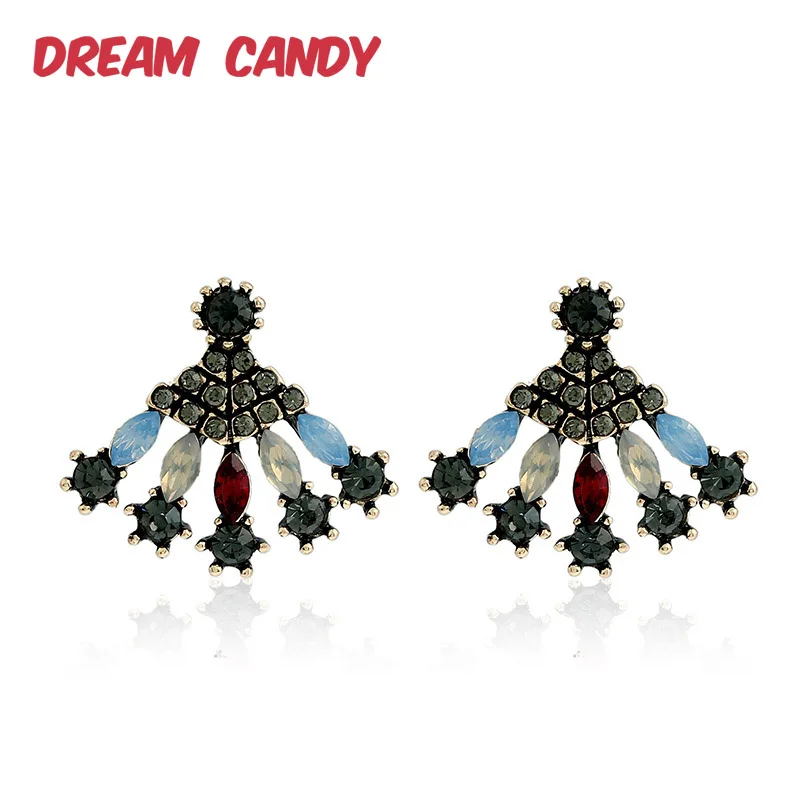 Женские винтажные серьги гвоздики со стразами Dream Candy креативные с кисточками