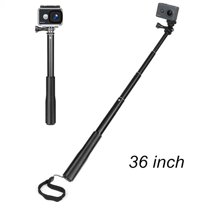 

36 Inch Black Adjustable Aluminum Selfie Stick Monopod Action Camera Portable Handheld Selfie Stick for GoPro 7/6/5/4 Accessory