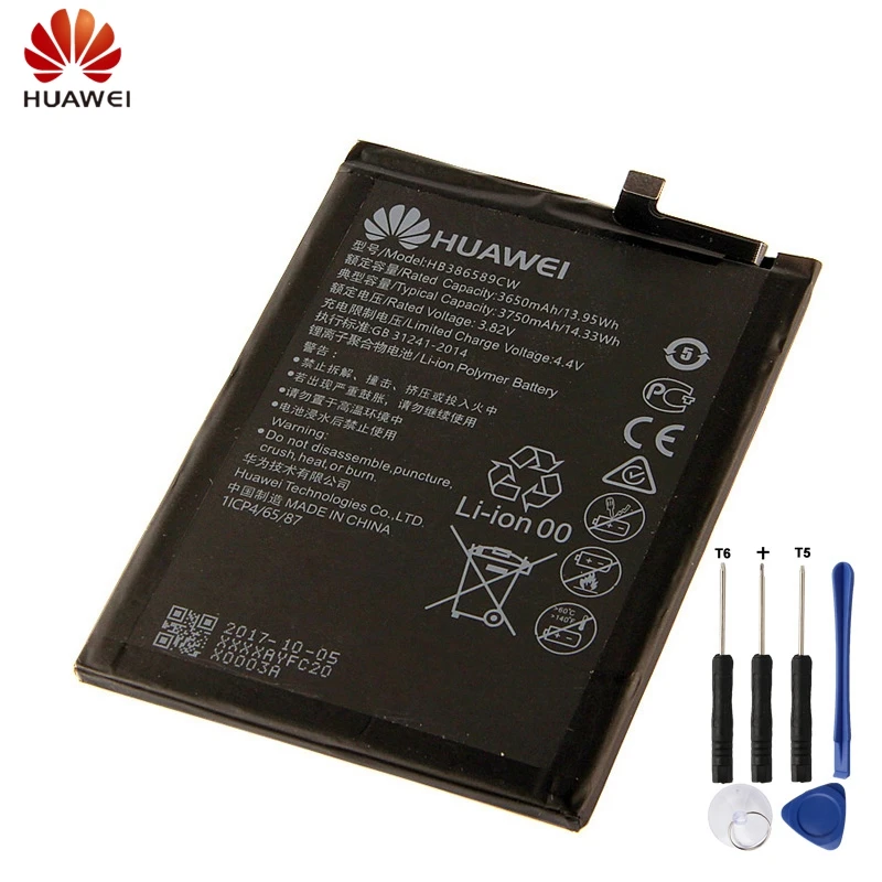 

HuaWei Original HB386589ECW Battery For Huawei Nova3 Honor Play Nova 4 Genuine Replacement Phone Battery 3750mAh With Free Tools