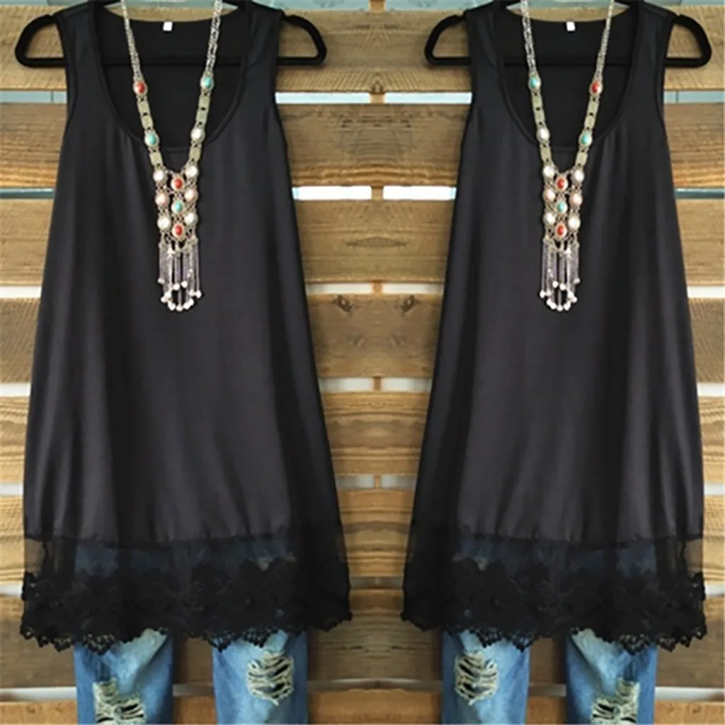 

Plus Size Summer Women Dress 2019 Vintage Sexy Lace Beach Sleeveless Dress Black Women Party Casual Dress Female Vestidos