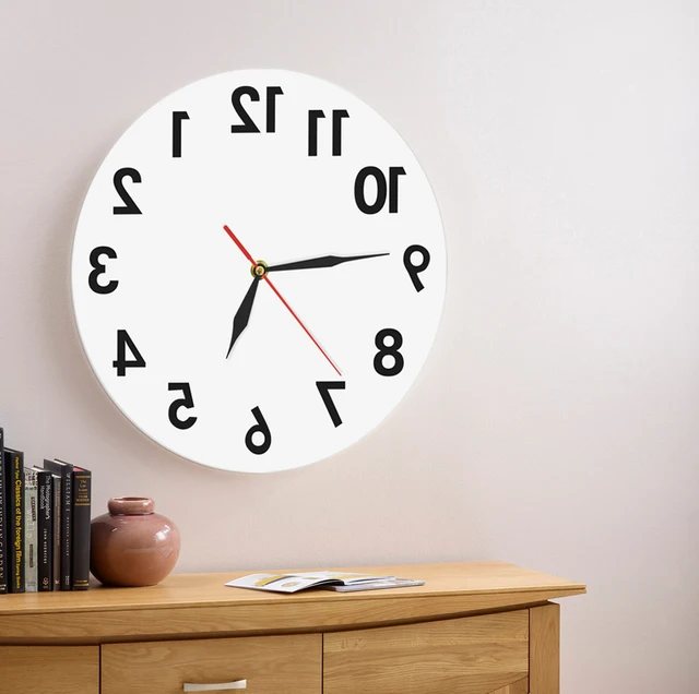 Modern Wall Clock Part - 22: 1Piece Reverse Wall Art Decorative Acrylic Wall Clock Backwards Time Clock Contemporary Wall Clock Modern Wall