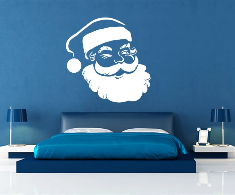 

2017 Winter Merry Christmas Wall Decals Santa Claus Vinyl Sticker, Santa Claus Wall Decal ,New Year Vinyl Decals