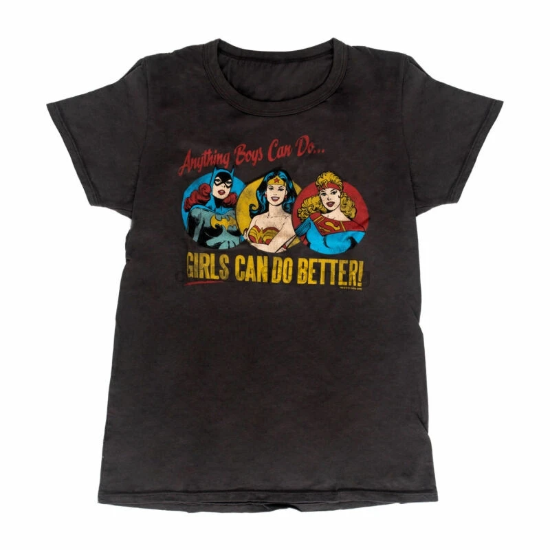 

Anything Boys Can Do Girls Can Do Better Superhero Black T-shirt