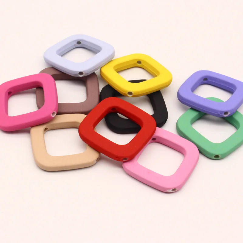 

5pcs 28mm Plastic Bracelet Connector Findings Charms Frame Making Diy Women Earring Necklace Beaded Jewelry Accessories C312
