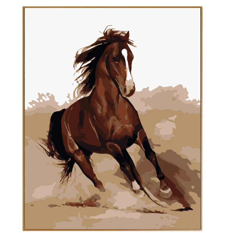 phkv paintingnumbers diy war horse picture digital drawing coloring on  canvas paintinghand wall paintnumber animal