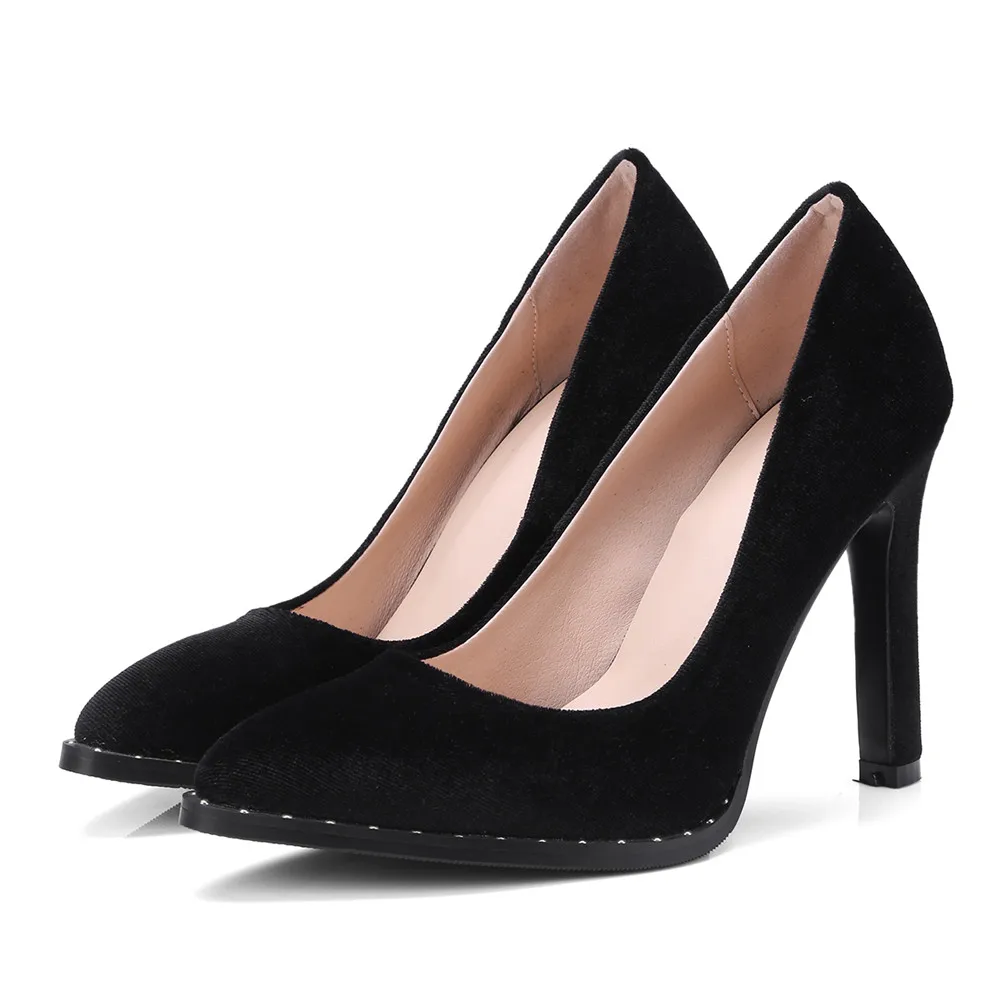 ASUMER black fashion spring autumn shoes woman pumps pointed toe shallow elegant thin heel women high heels shoes size 34-43