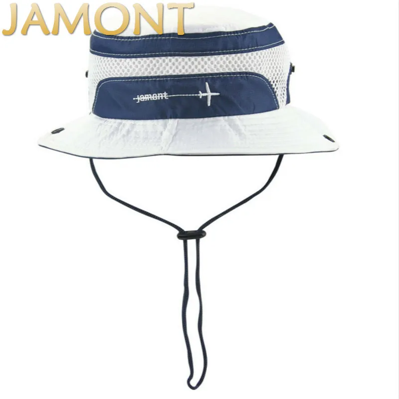 

[JAMONT]Children Embroidery Wide Brim Fishing Cap Kids Beach Sun Hat polyester Bucket Hat For Baby Girl Boy Summer Panama Gorras